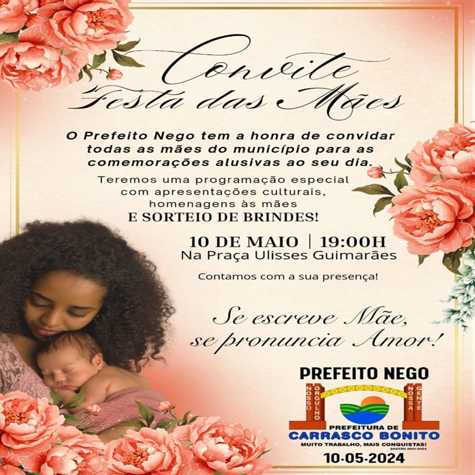 CONVITE: FESTA EM HOMENAGEM AO DIA DAS MÂES